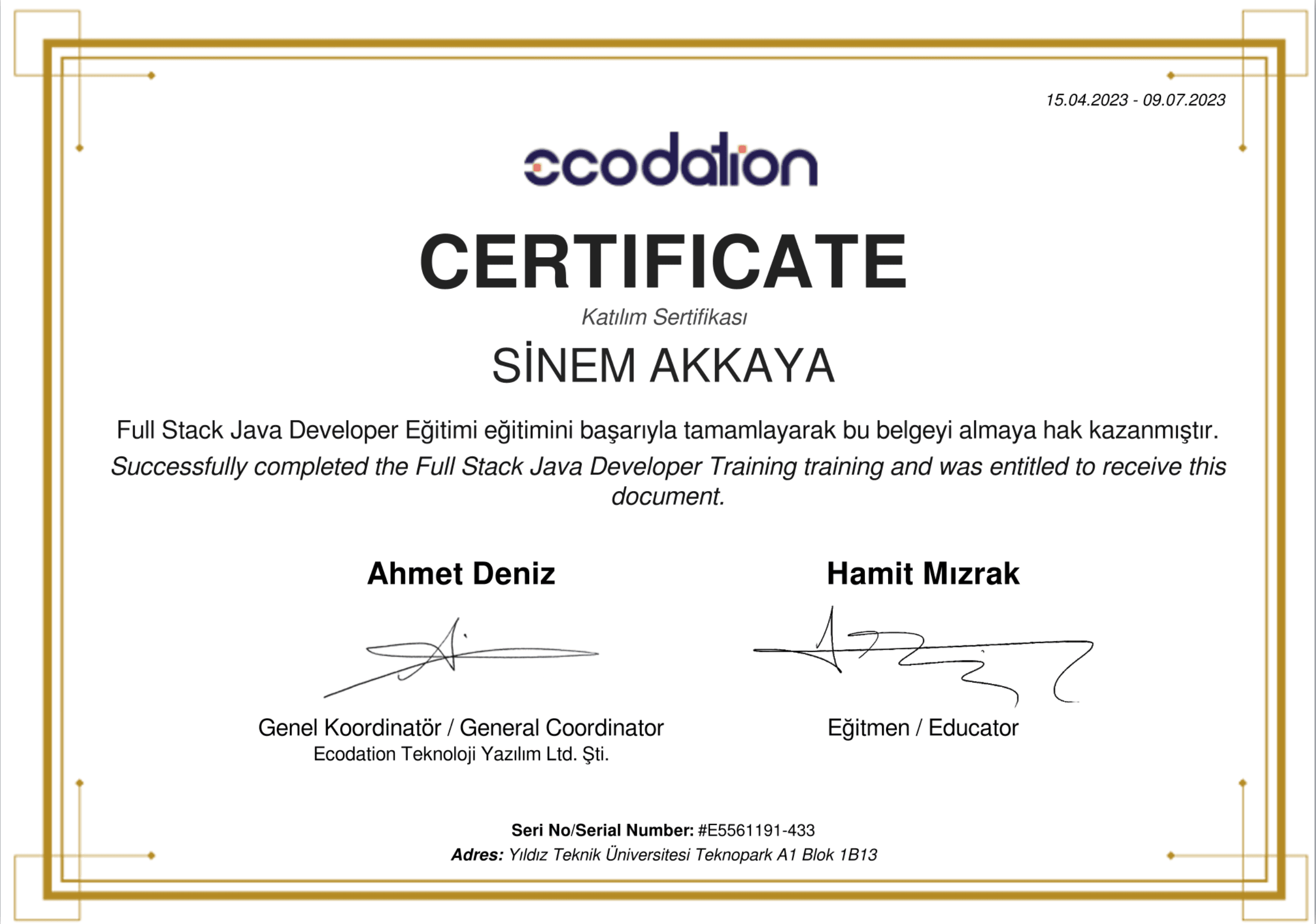 Full Stack Java Developer